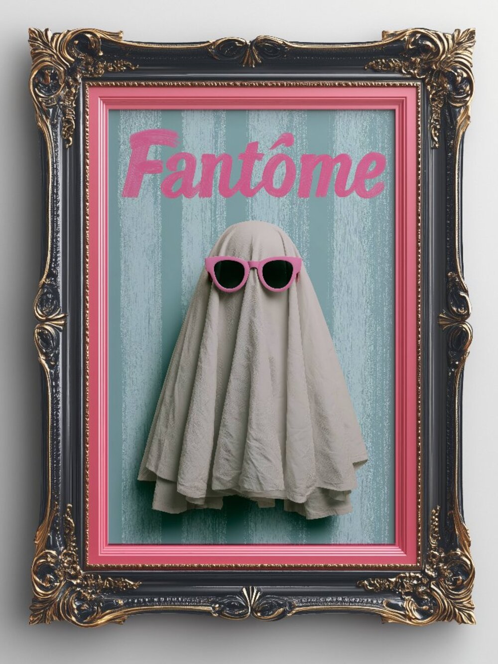 Fantôme Ghost | Pink Ghost with Sunglasses Wall Art | Cute Halloween